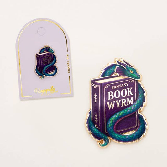Book Wyrm Dragon Pin, Fantasy Gifts, Bookish Gift
