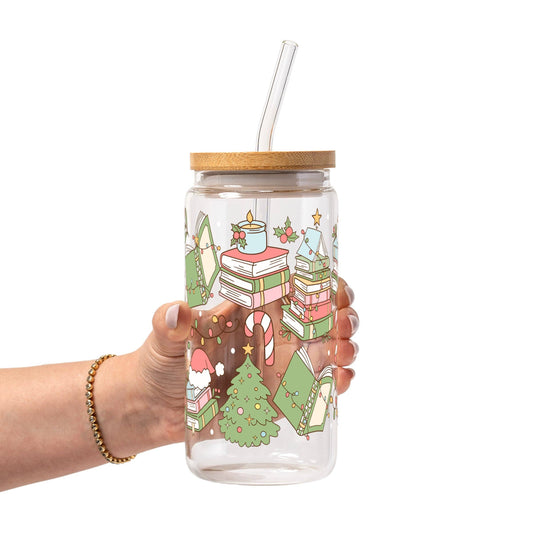 Bookish Christmas Glass Cup, Mug & Tumbler