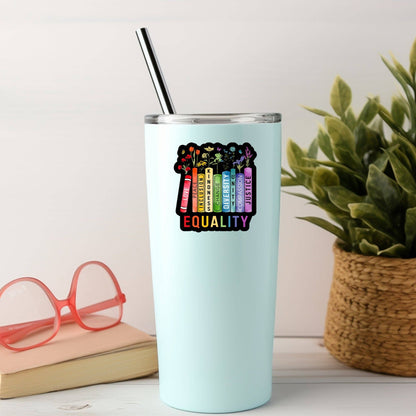 Equality Book Reader Sticker – 3" Waterproof Bookish Sticker with Holo Overlay – Reading, Books, Reader Gift, Book Lover, Bookstore Merch