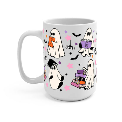 Ghosts and Books Glass Cup, Mug & Tumbler with Lid and Straw