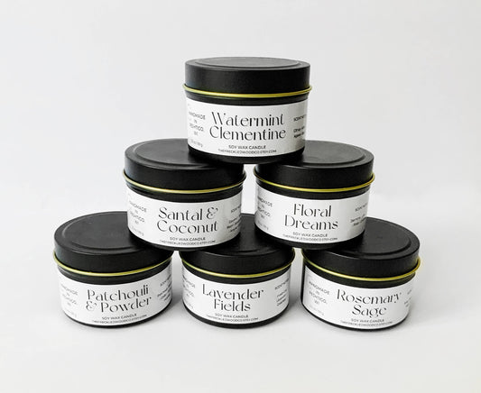 Soy Candles, Soy Wax Tin Candle, Travel size candle, 4 oz