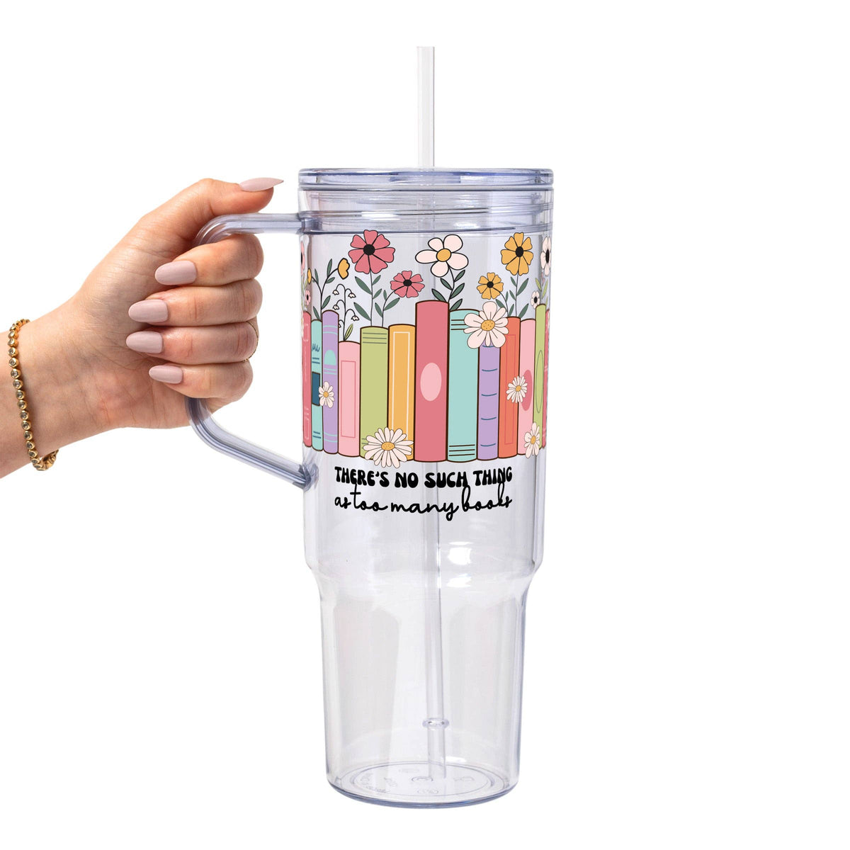 No Such Thing As Too Many Books Glass Cup, Mug & Tumbler