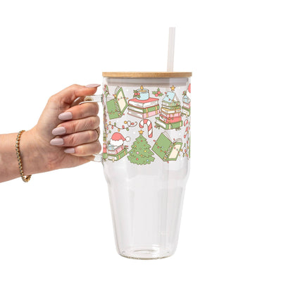 Bookish Christmas Glass Cup, Mug & Tumbler