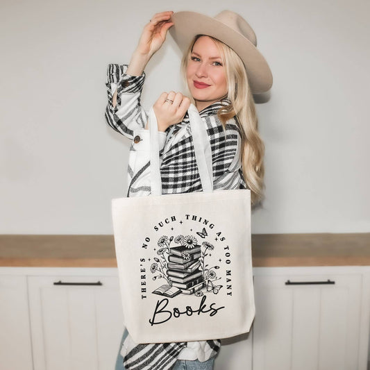 Never Too Many Books Tote Bag