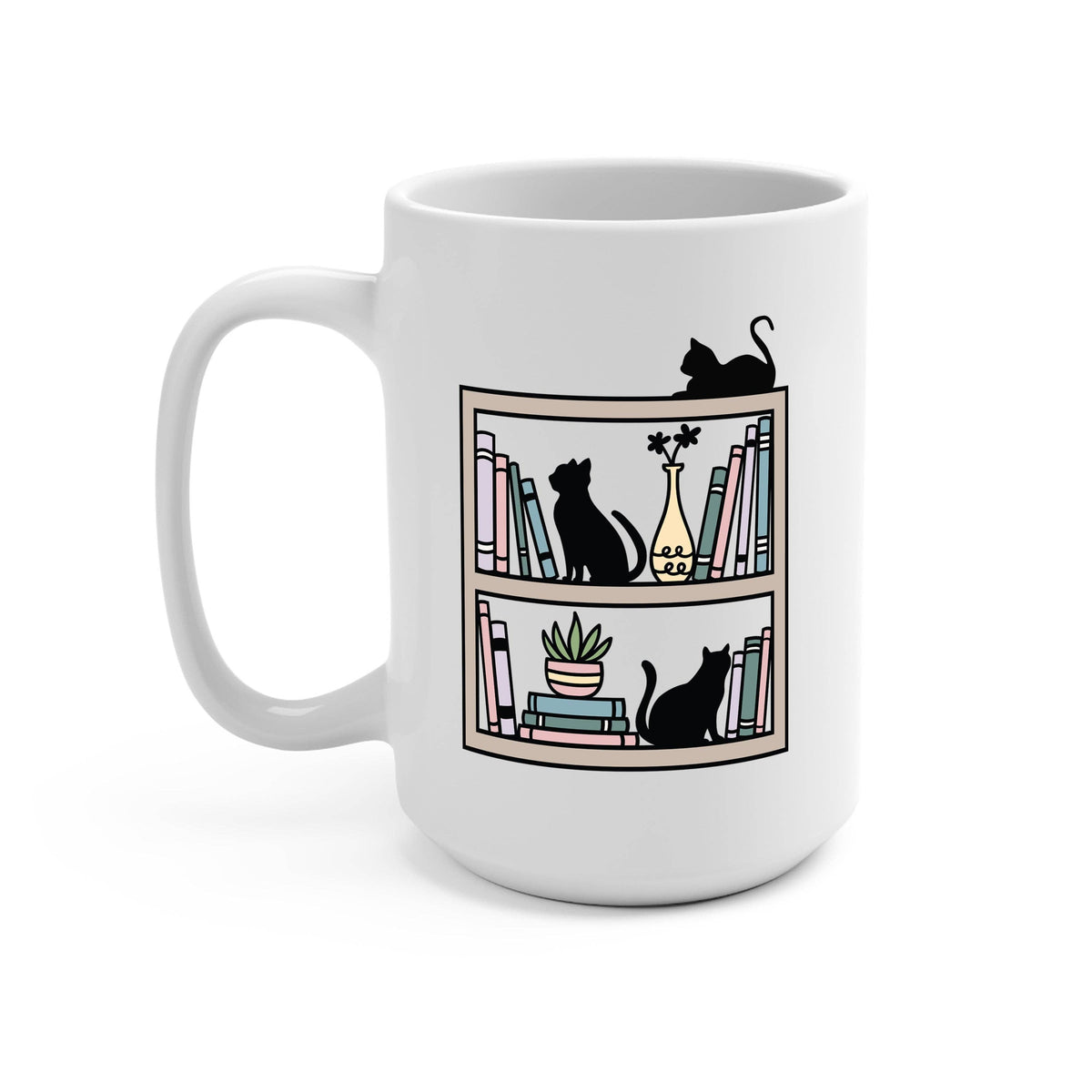 Shelf Cats Glass Can Tumbler with Bamboo Lid and Straw