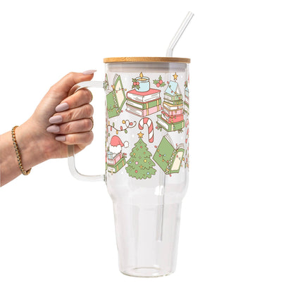 Bookish Christmas Glass Cup, Mug & Tumbler