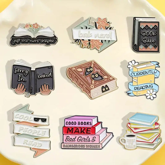 Assorted Book Lover Enamel Pins