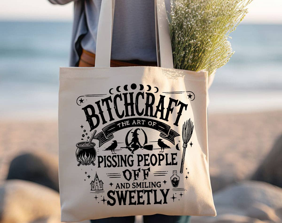 Bitchcraft Funny Sassy Witch Halloween Witchcraft Tote Bag