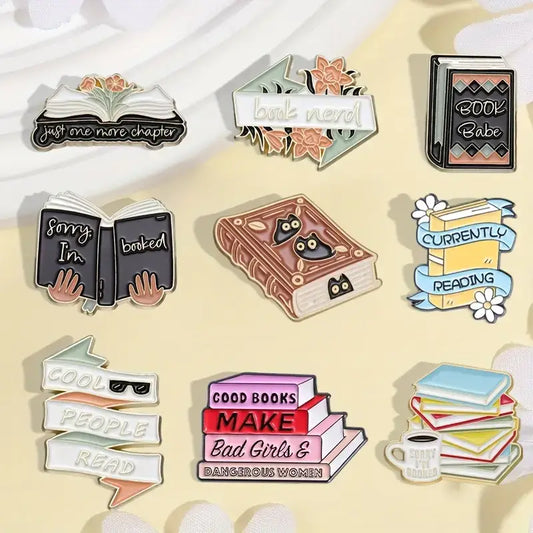 Assorted Book Lover Enamel Pins
