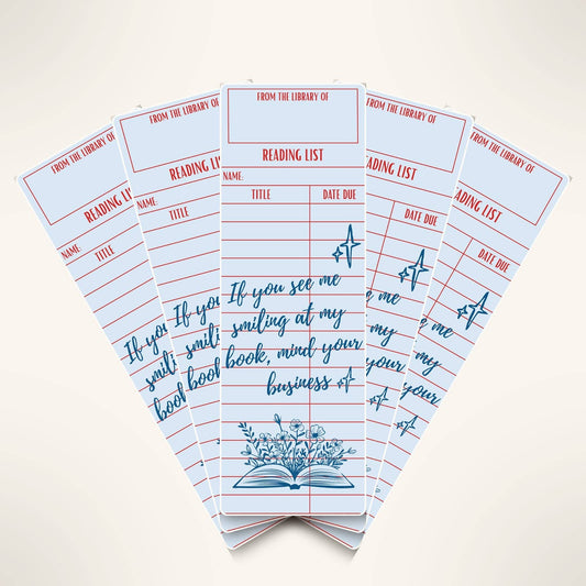 Smiling At My Book Mind Your Business Bookmark, Reader