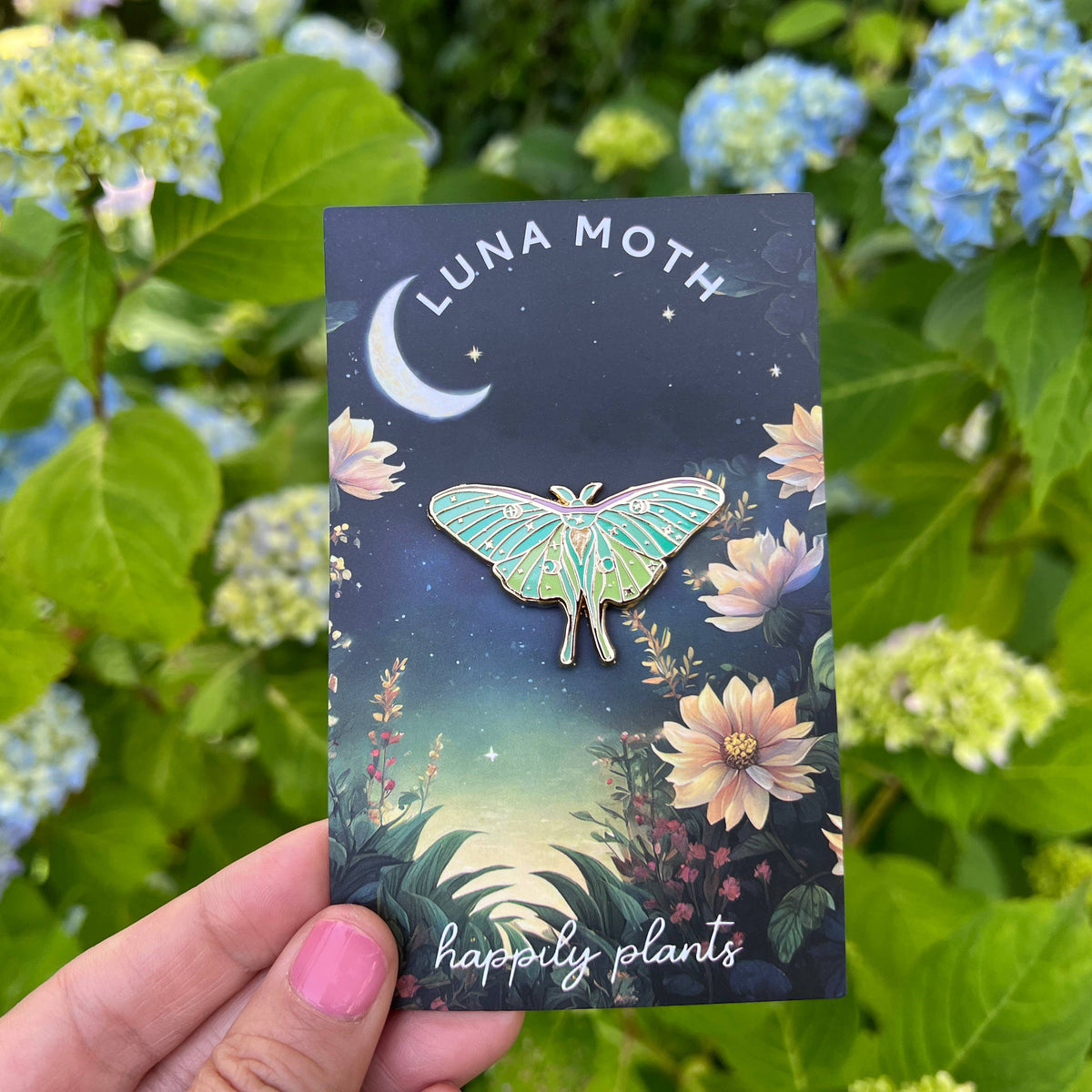 Luna Moth Pin, Glow in the Dark!