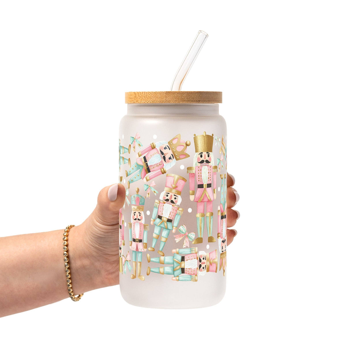 Pink Nutcracker Christmas Glass Cup, Mug & Tumbler