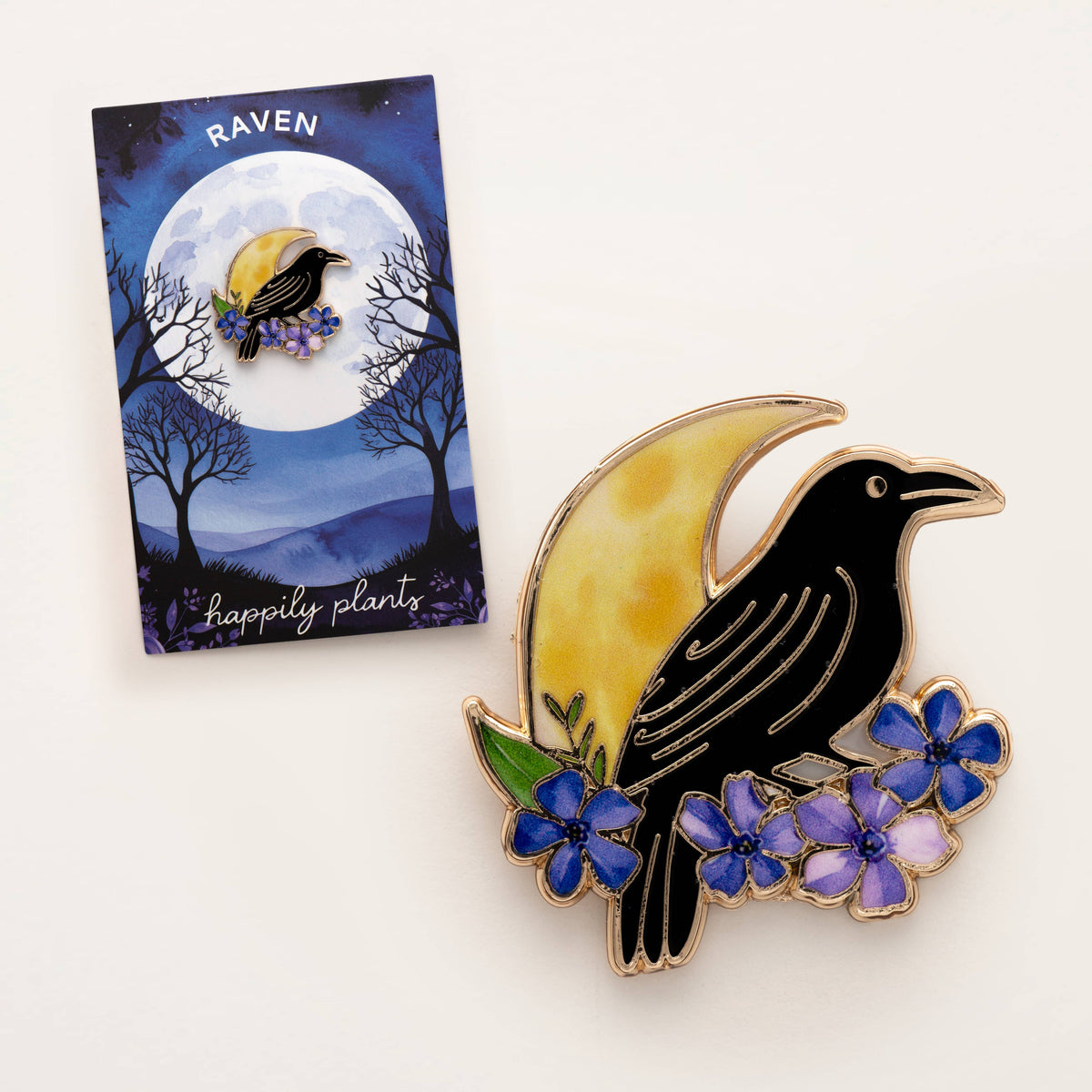 Raven Pin, Goth Gifts, Edgar Allan Poe, Halloween