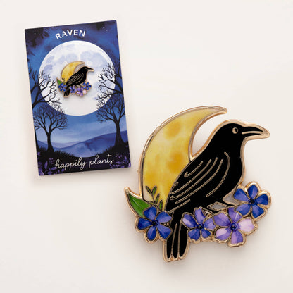Raven Pin, Goth Gifts, Edgar Allan Poe, Halloween