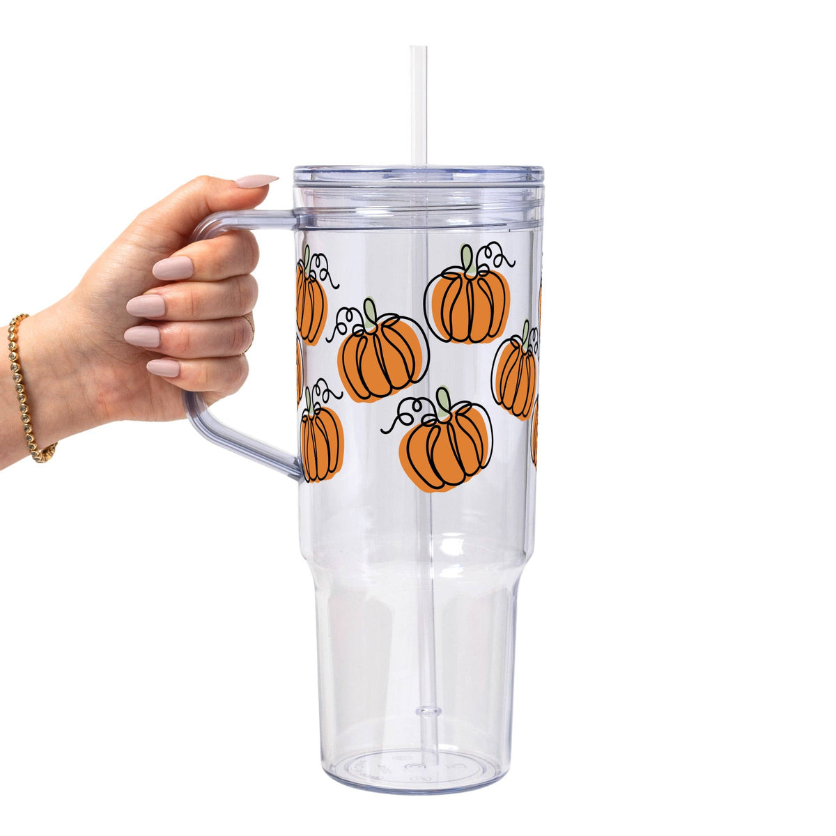 Pumpkin Patch Glass Cup, Mug & Tumbler with Lid and Straw