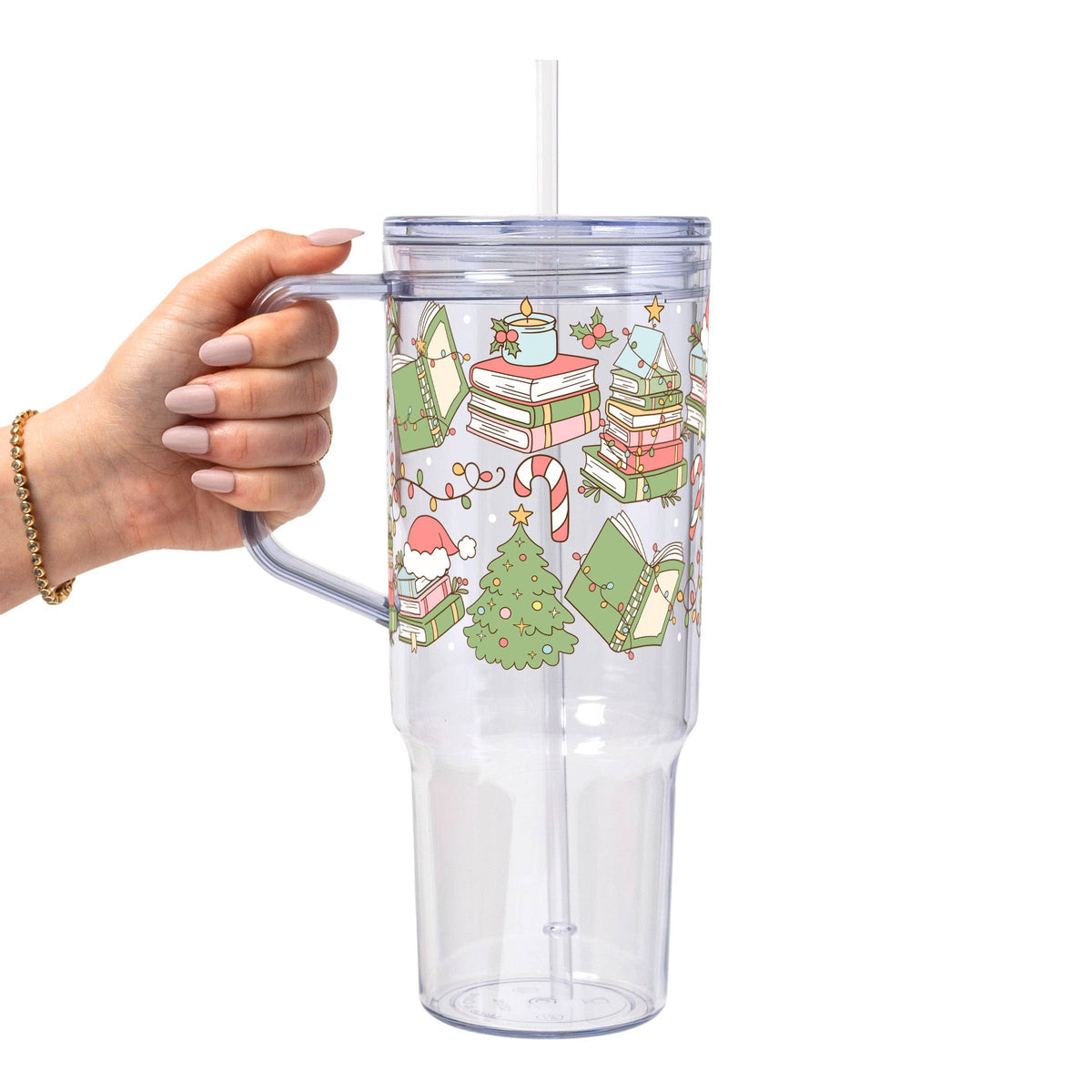 Bookish Christmas Glass Cup, Mug & Tumbler