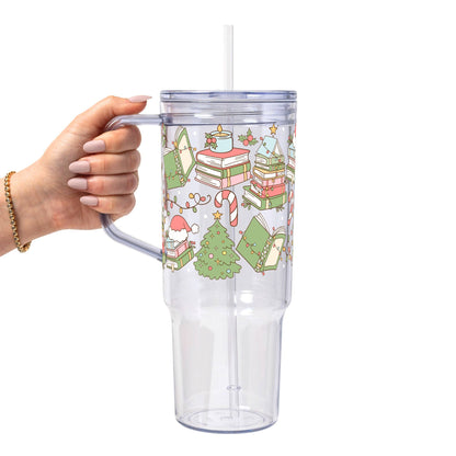 Bookish Christmas Glass Cup, Mug & Tumbler