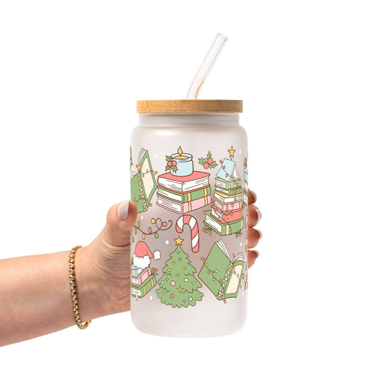 Bookish Christmas Glass Cup, Mug & Tumbler