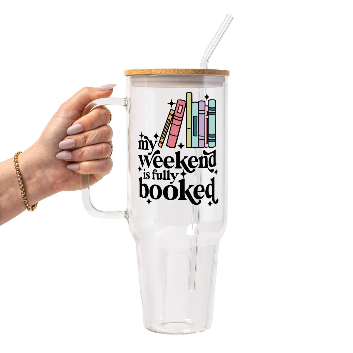 Fully Booked Weekend Glass Cup, Mug & Tumbler