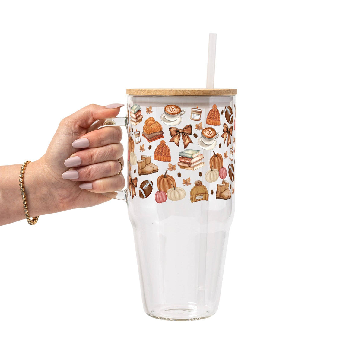 Pumpkin Spice Fall Glass Cup, Mug & Tumbler