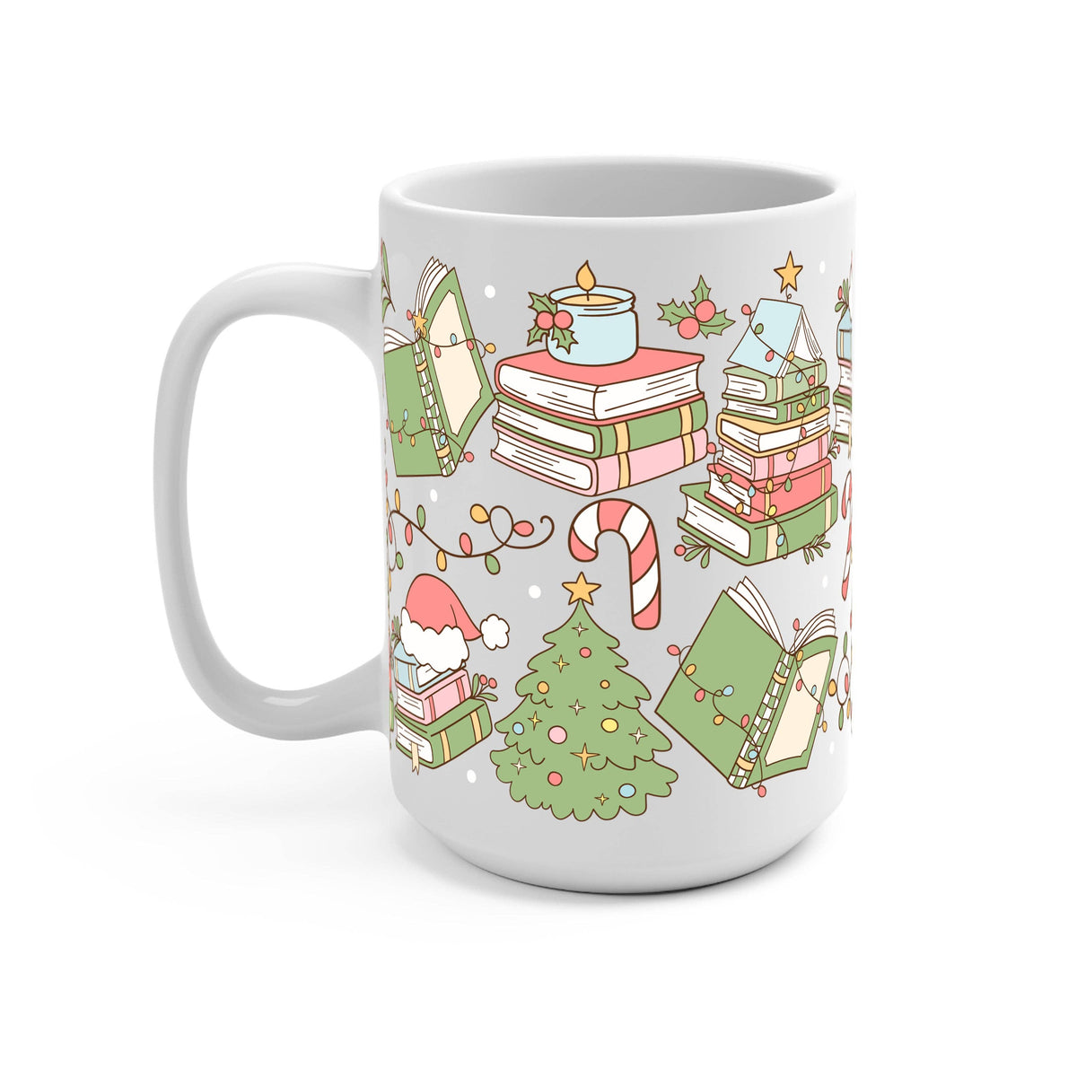 Bookish Christmas Glass Cup, Mug & Tumbler
