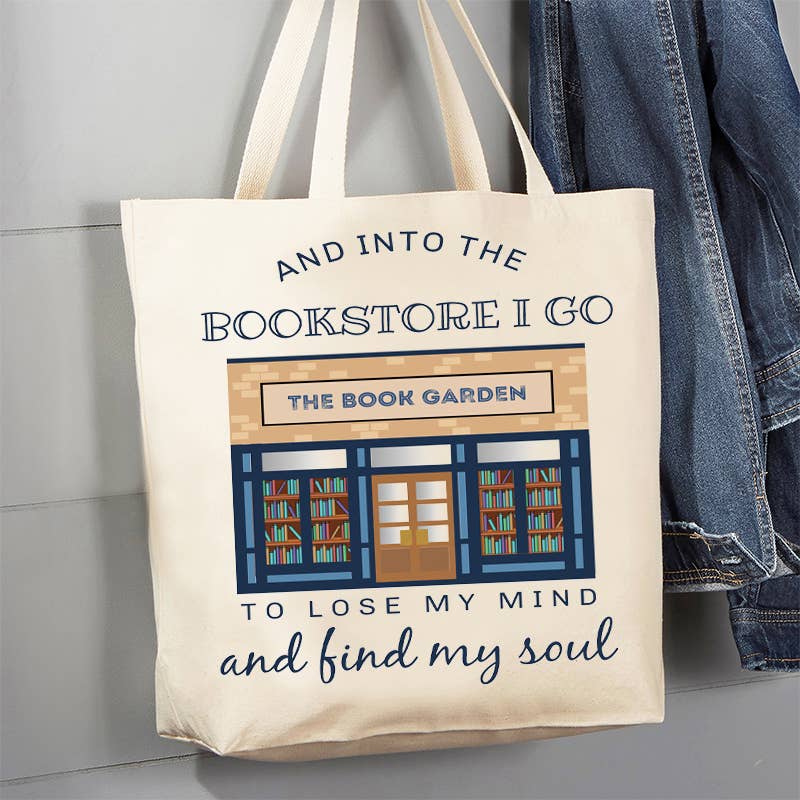 CUSTOM The Book Garden "Bookstore I Go" Canvas Tote Bag