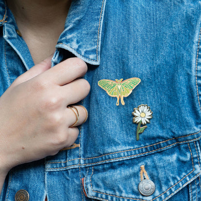 Luna Moth Pin, Glow in the Dark!