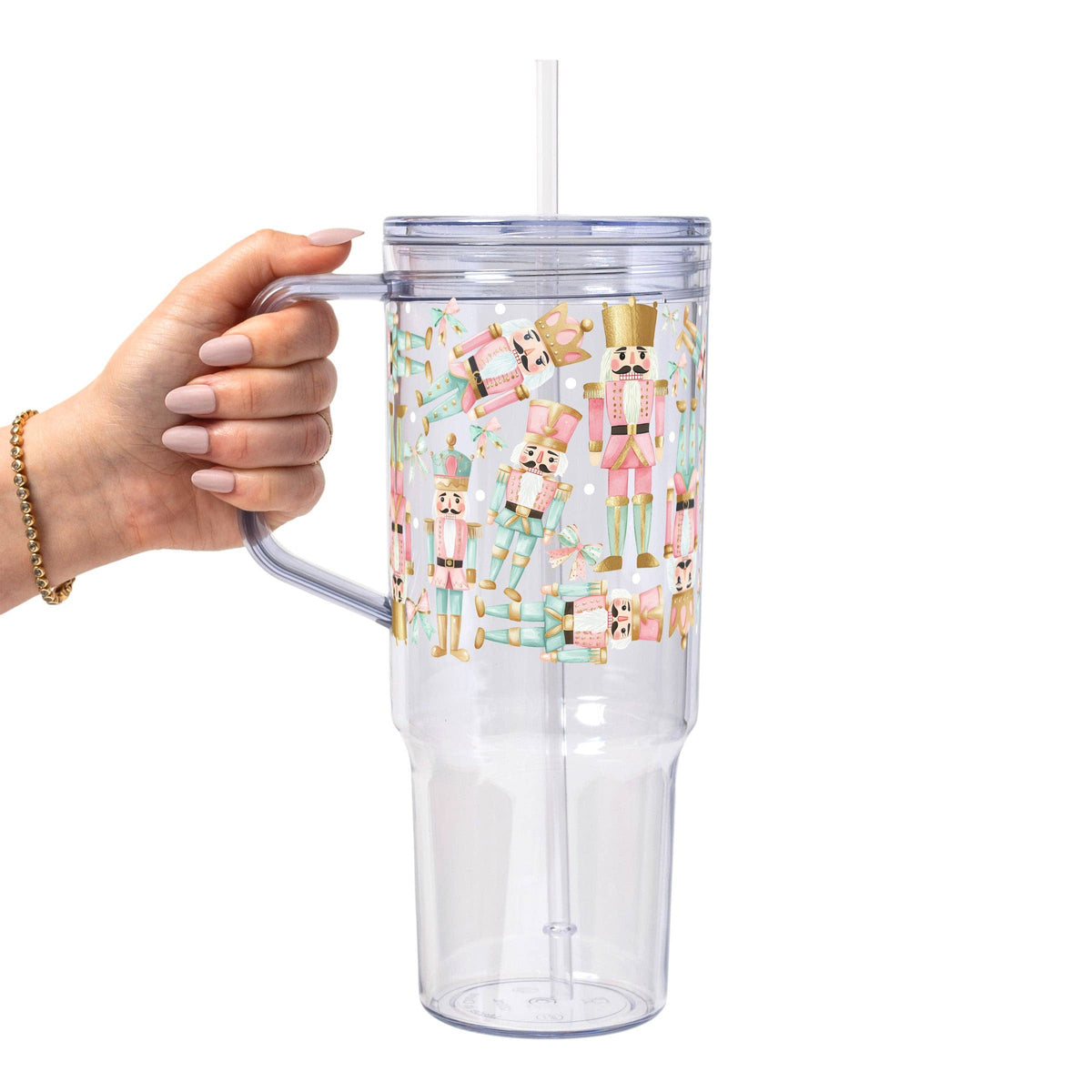 Pink Nutcracker Christmas Glass Cup, Mug & Tumbler