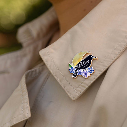 Raven Pin, Goth Gifts, Edgar Allan Poe, Halloween