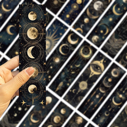Celestial Moon & Sun Bookmarks | Cosmic Galaxy, Space Theme