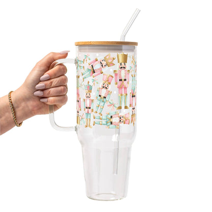 Pink Nutcracker Christmas Glass Cup, Mug & Tumbler