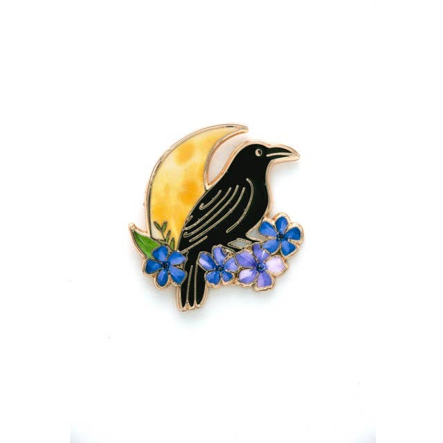 Raven Pin, Goth Gifts, Edgar Allan Poe, Halloween