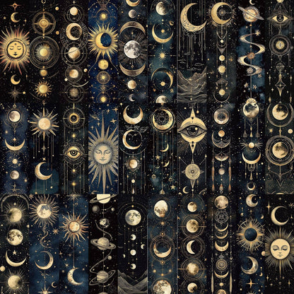 Celestial Moon & Sun Bookmarks | Cosmic Galaxy, Space Theme