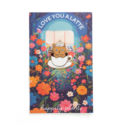 I Love You A Latte Cat Pin:The Purr-fect Coffee Gift