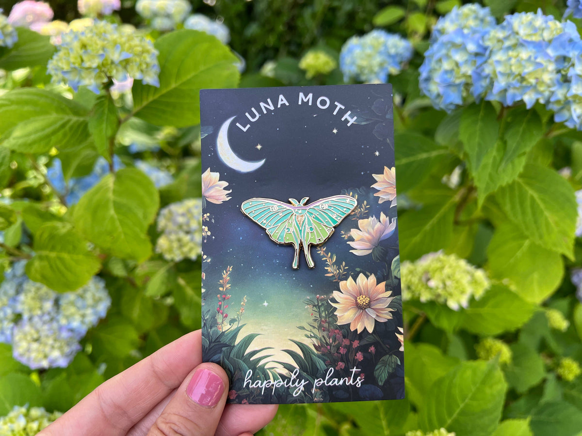 Luna Moth Pin, Glow in the Dark!
