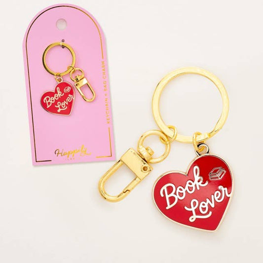 Book Lovers Heart Bag Charm, Book Gift, Literary Gifts