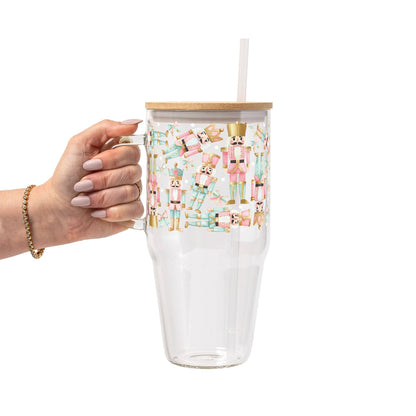 Pink Nutcracker Christmas Glass Cup, Mug & Tumbler