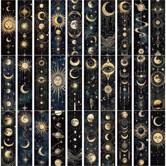Celestial Moon & Sun Bookmarks | Cosmic Galaxy, Space Theme